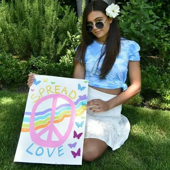 GENERATION LOVE Kelly Puff tee short sleeve tie dye t-shirt top blue white S NEW - Picture 6 of 10